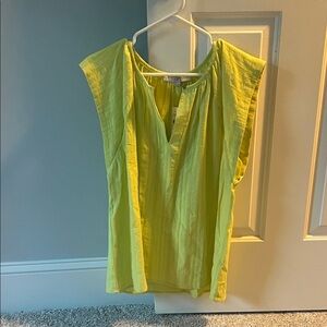 LOFT Women's Lime Green Sleeveless Blouse